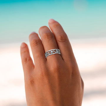 Filligree Flower Sterling Silver Ring TR222